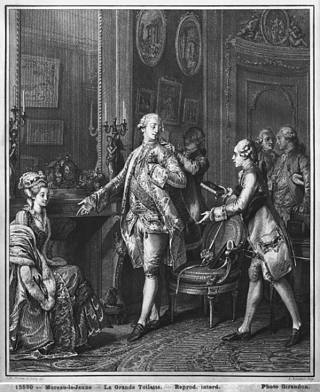 The Great Toilette; engraved by Antoine Louis Romanet (1743-after 1809) c.1777 à (d'après) Jean Michel le Jeune Moreau