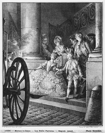 The Little Godfathers, 1776; engraved by in 1777 Pierre Charles Baquoy (1759-1829) and Charles Emman à (d'après) Jean Michel le Jeune Moreau