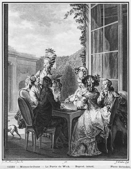 The whist party; engraved by Jean Dambrun (1741-after 1808) 1783 à (d'après) Jean Michel le Jeune Moreau