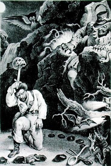 Scene from the opera ''Der Freischutz'' Carl Maria von Weber (1786-1826) lithographAdam et Hostein à (d'après) Johann Heinrich Ramberg