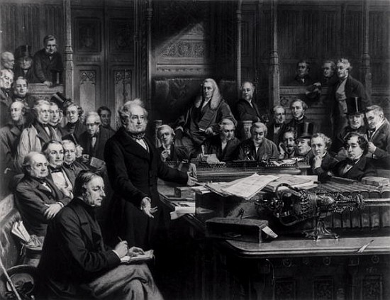The House of Commons in 1860: Lord Palmerston Addressing the House during the Debate on the Treaty w à (d'après) John Phillip