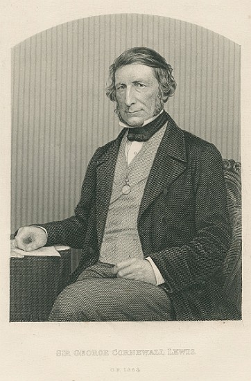 Sir George Cornewall Lewis; engraved by D.J. Pound from a photograph, from ''The Drawing-Room of Emi à (d'après) John Jabez Edwin Paisley Mayall