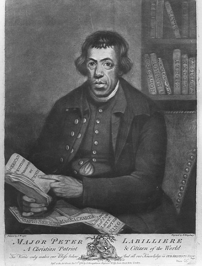 Major Peter Labilliere, etched Henry Kingsbury, 1780  à (d'après) Joseph Wright