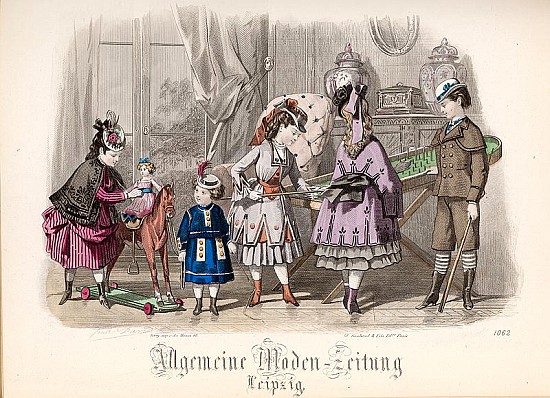 Children at Play, fashion plate from the ''Allgemeine Moden-Zeitung'', Leipzig à (d'après) Jules David