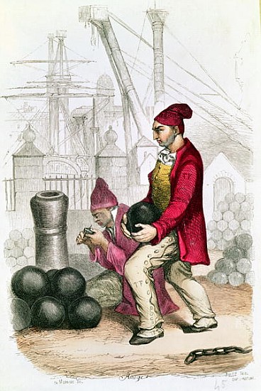 A Convict in the Toulon Penal Colony; engraved by De Moraine, c.1845 à (d'après) Jules Achille Noel