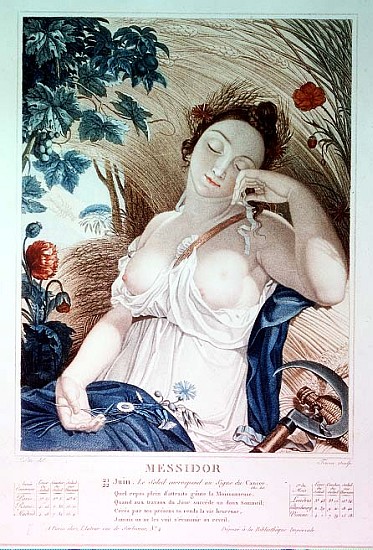 Messidor (June/July), tenth month of the Republican Calendar; engraved by Tresca, French, c.1794 à (d'après) Louis Lafitte