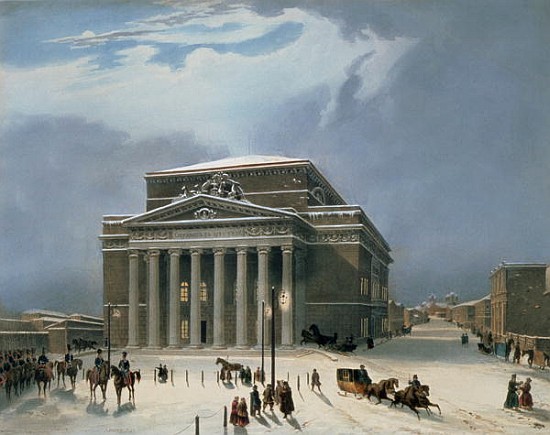 The Bolshoi Theatre in Moscow, printed Lemercier, Paris, 1840s à (d'après) Louis Jules Arnout