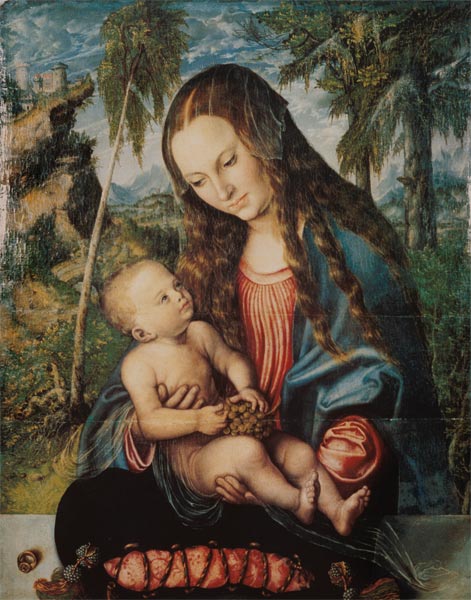 Madonna under the fir tree, c.1510 à Lucas Cranach l'Ancien (école ou environnement)