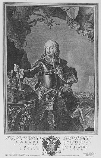 Francis I, Holy Roman Emperor; engraved by Philipp Andreas Kilian à (d'après) Martin II Mytens ou Meytens
