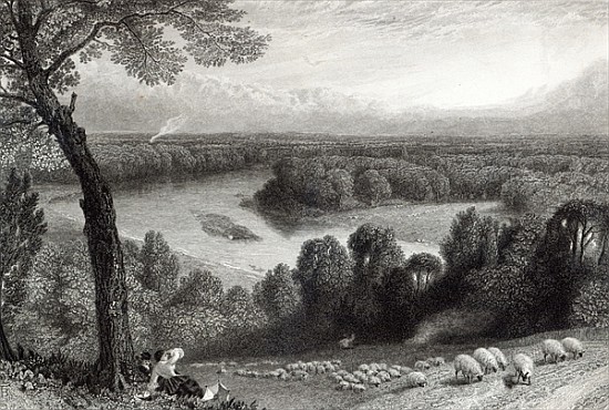 The Thames from Richmond Hill; engraved by J. Saddler, printed Cassell, Petter & Galvin à (d'après) Myles Birket Foster