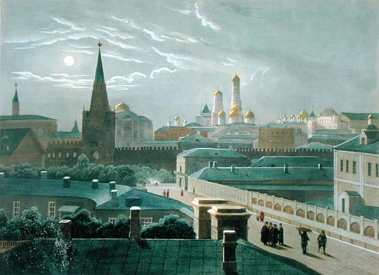 View of the Moscow Kremlin, 1840''s à (d'après) Paul Marie Roussel