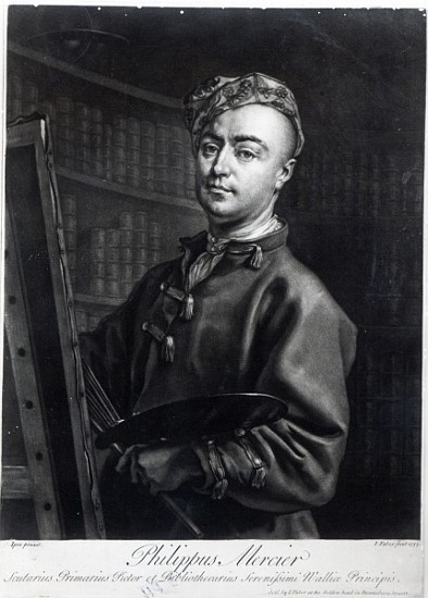 Self Portrait; engraved by John Faber à (d'après) Philippe Mercier