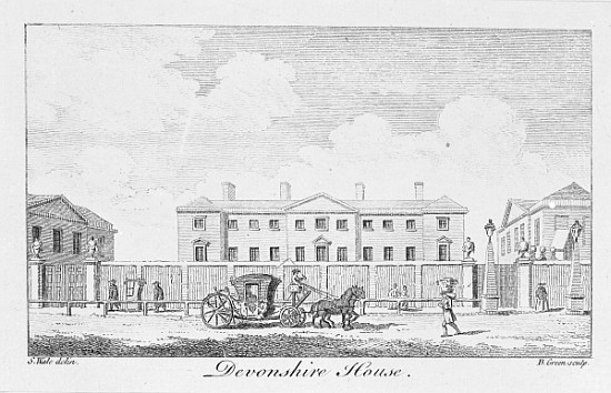 Devonshire House; engraved by Benjamin Green à (d'après) Samuel Wale