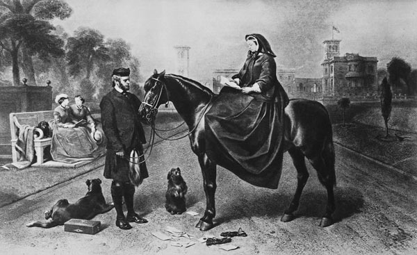 Queen Victoria at Osborne, after the painting of 1865 à (d'après) Sir Edwin Landseer