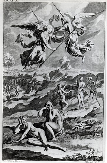 Adam and Eve after the Fall, illustration from John Milton''s ''Paradise Lost''; engraved by Michael à (d'après) Sir John Baptist de Medina