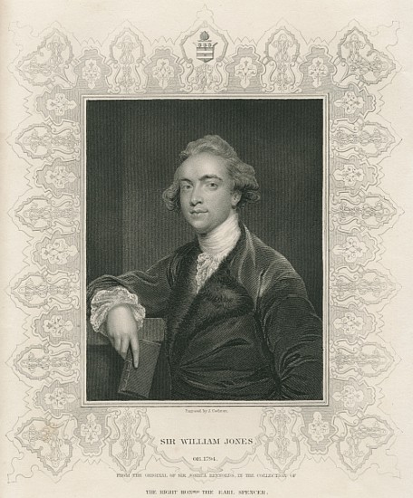 Sir William Jones from ''Gallery of Portraits'', published in 1833 à (d'après) Sir Joshua Reynolds