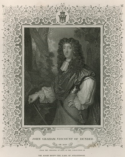 John Graham of Claverhouse, 1st Viscount of Dundee, from ''Lodge''s British Portraits'' à (d'après) Sir Peter Lely