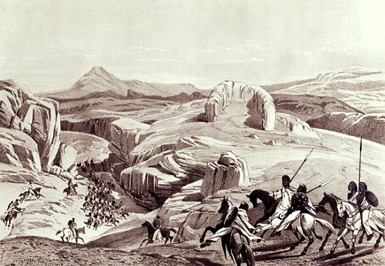 Wadela Plateau (Abyssinian Horsemen); engraved by J.Ferguson à (d'après) Sir Richard Rivington Holmes