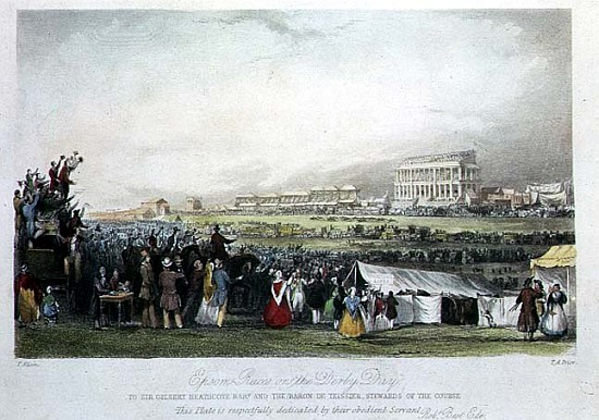 Epsom Races on Derby Day, 1841, à (d'après) Thomas Allom