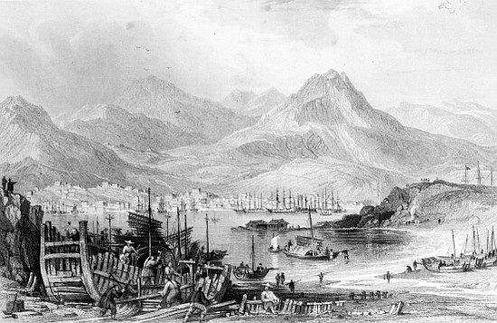 Hong-Kong from Kow-loon; engraved by Samuel Fisher à (d'après) Thomas Allom