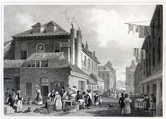 Hungerford Market, Strand; engraved by Thomas Barber à (d'après) Thomas Hosmer Shepherd