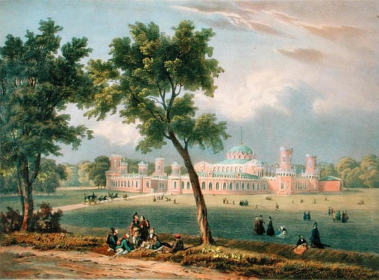 The Peter the Great Palace in Moscow, printed Edouard Jean-Marie Hostein (1804-89), published by Lem à (d'après) V. Adam