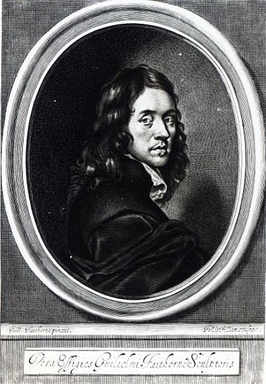 Self-portrait; engraved by John Fillian, c.1658-70 à (d'après) William Faithorne