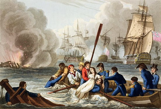 Anecdote at the Battle of Trafalgar; engraved by Matthew Dubourg (fl.1813-20) from ''Historic, Milit à (d'après) William Heath