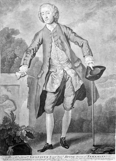 Gustavus Hamilton; engraved by Andrew Miller à (d'après) William Hogarth