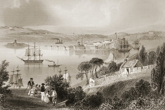 The Cove of Cork (now Cobh), County Cork, Ireland, from ''Scenery and Antiquities of Ireland'' à (d'après) William Henry Bartlett
