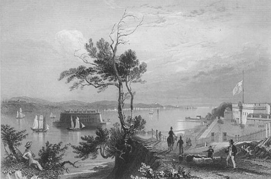The Narrows from Fort Hamilton à (d'après) William Henry Bartlett