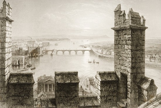 The River Shannon and Limerick from the Cathedral Tower, County Limerick, from ''Scenery and Antiqui à (d'après) William Henry Bartlett