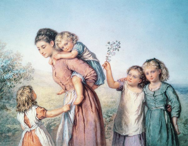 A Mother with her Children à Agnes Nicholl