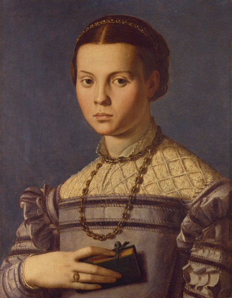 A.Bronzino / Young Girl w.Book / 1545 à Agnolo Bronzino