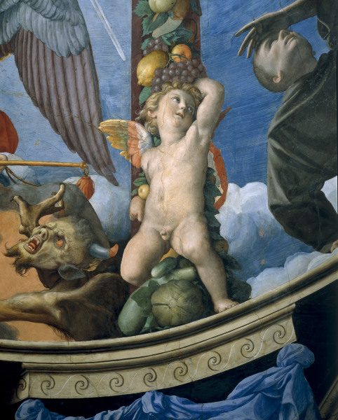 Bronzino, Putto with fruit garland à Agnolo Bronzino