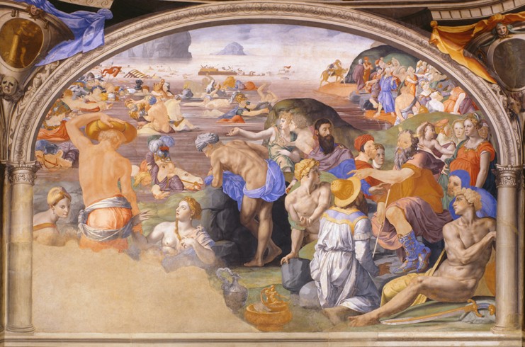 The Israelites crossing of the Red Sea à Agnolo Bronzino