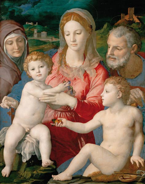 The Holy Family with Saints Anne and John the Baptist à Agnolo Bronzino