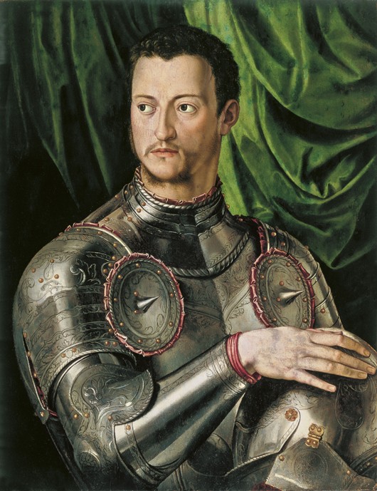 Portrait of Grand Duke of Tuscany Cosimo I de' Medici (1519-1574) in armour à Agnolo Bronzino