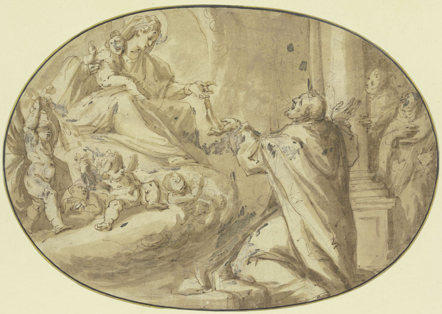 Maria übergibt dem Apostel Thomas ihren Gürtel à Agostino Carracci