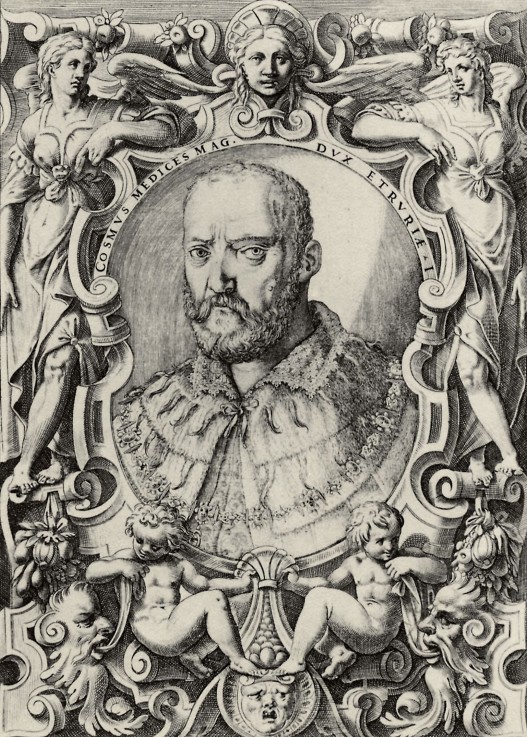 Portrait of Grand Duke of Tuscany Cosimo I de' Medici (1519-1574) à Agostino Carracci