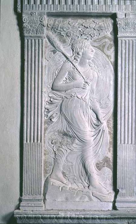 Virgo represented by Ceres from a series of reliefs depicting the planetary symbols and signs of the à Agostino  di Duccio