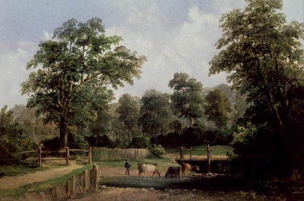 Landscape with cows à A.H. Vickers