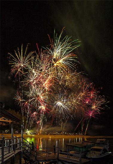 Fireworks over Derawan Islands skies