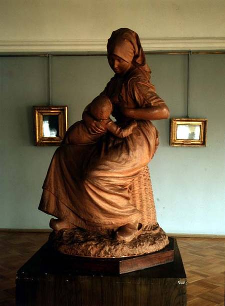 Peasant Woman with her Child, sculpture à Aime Jules Aime Jules Dalou