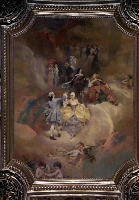 Dance through the Ages from the ceiling of the ballroom (mural) à Aimé Nicolas Morot
