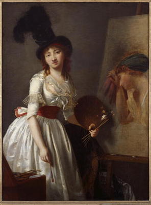 Portrait of a female painter, pupil of David (oil on canvas) à Aimee Duvivier