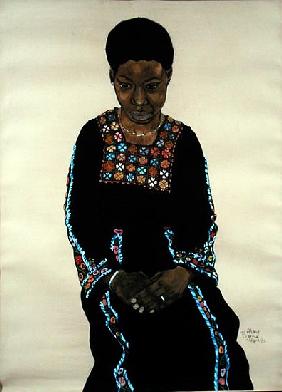 Black Woman, 1980 (gouache, charcoal and w/c on paper) 