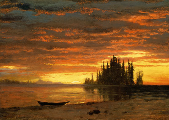 California Sunset (oil on paper) à Albert Bierstadt