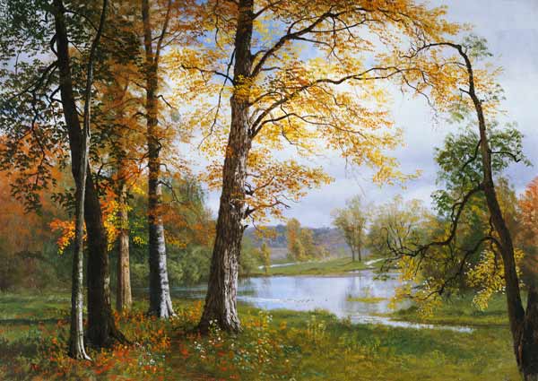 Ein ruhiger See. à Albert Bierstadt