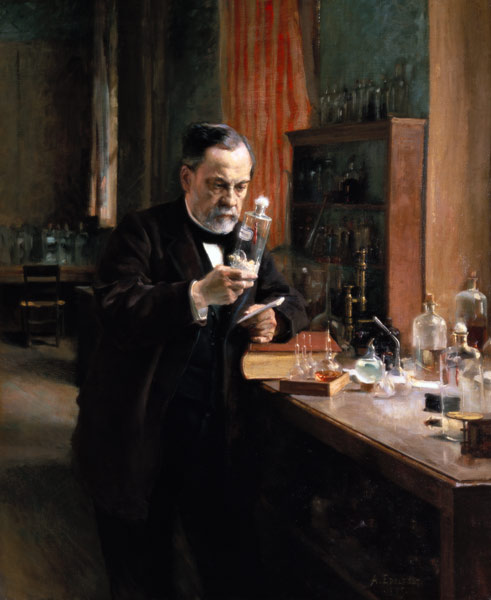 Louis Pasteur (1822-95) in his Laboratory à Albert Edelfelt